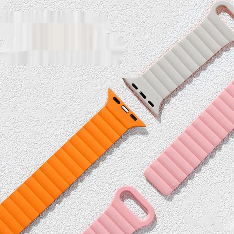 Two-color Silicone Magnetic Back Ring Buckle Watch Band